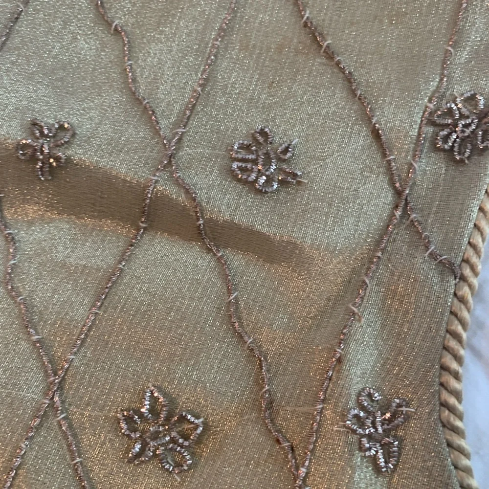 Holiday Gold Beaded Christmas Stocking